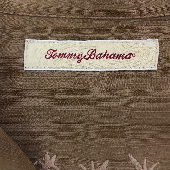 Tommy Bahama Brown Button Up Shirt Silk Size XL - Picture 3 of 5
